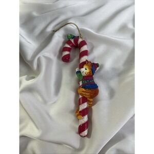 Vinatge 1996 Avon Candy Cane Cat Ornament‎ Gift Collection New In Box Christmas